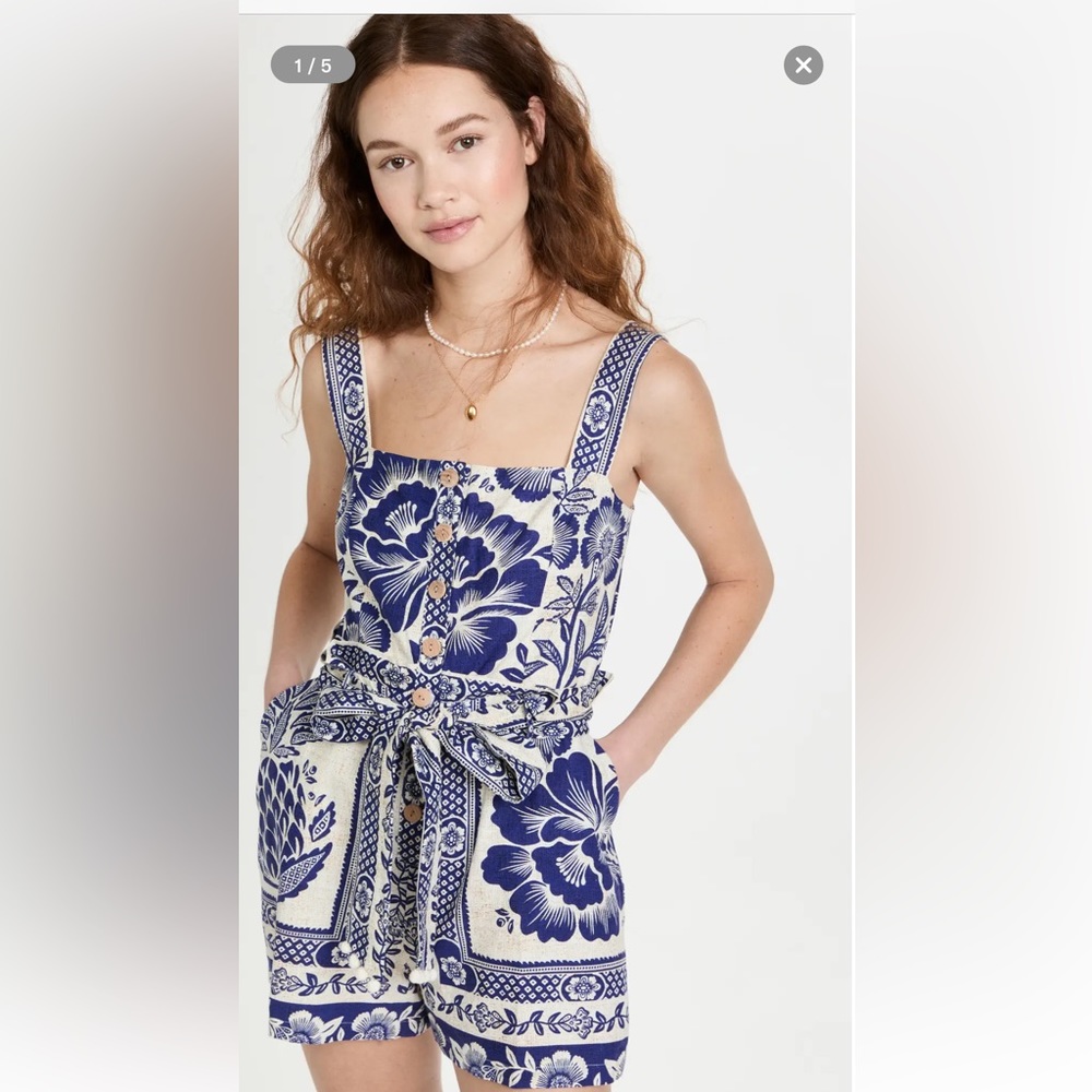 FARM Rio Blue pineapple garden romper
